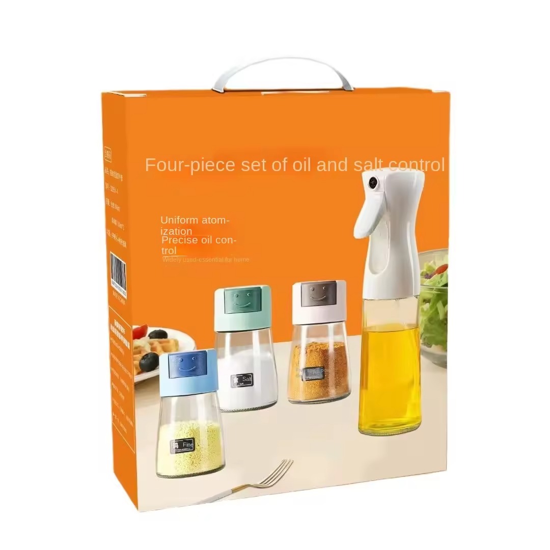 4Pcs Oil And Spice Countertop Set Daisy Glass Seasoning - Image 5